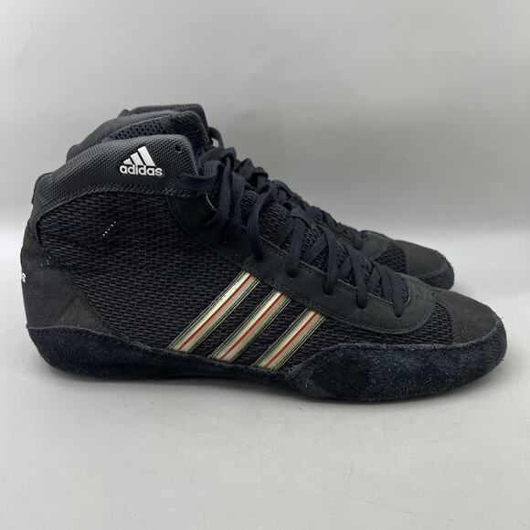 Adidas Combat Speed 3 Wrestling Shoes Men Size 11.5 Black Suede Mid Top Sneakers - Picture 1 of 8